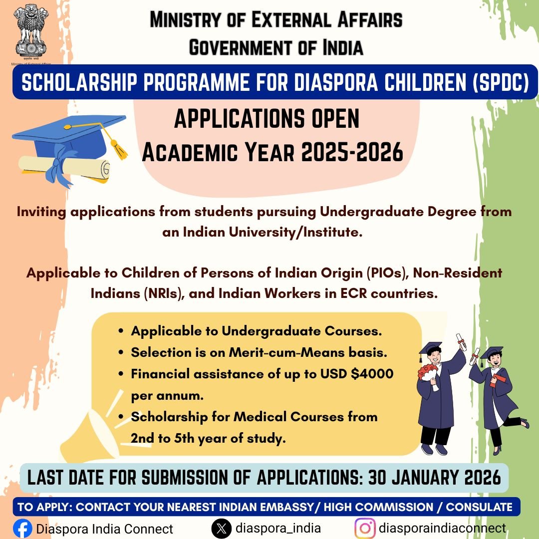 Scholarship Programme for Diaspora Children (SPDC) scheme